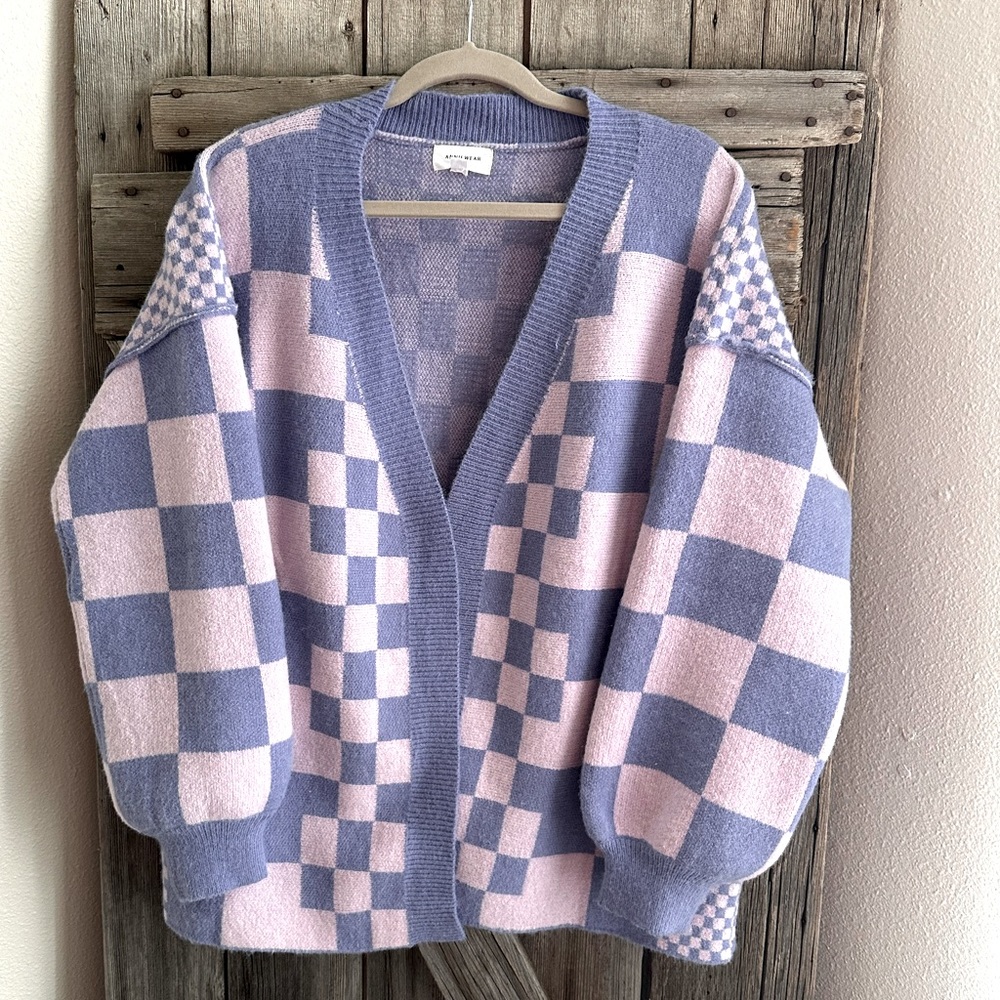 Off the Wall Checkered Cardigan Size S